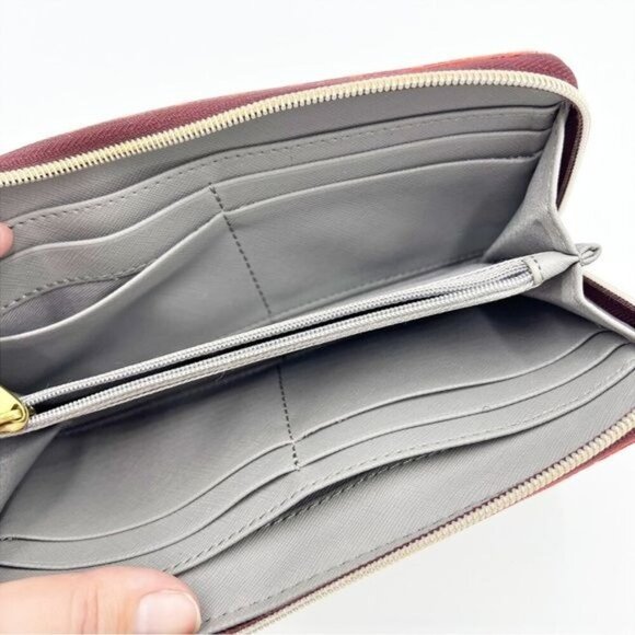 Fossil Jayda Cabernet‎ Zippered Wallet Boho Bohemian - Picture 5 of 5